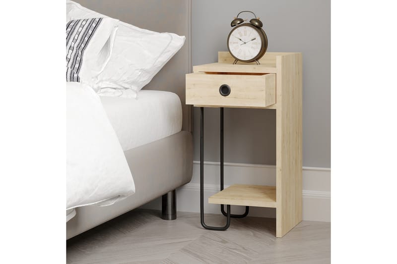 Sirius Sängbord 32x30 cm Ljusbrun - Hanah Home - Möbler - Bord & matgrupp - Avlastningsbord & sidobord - Sängbord & nattduksbord