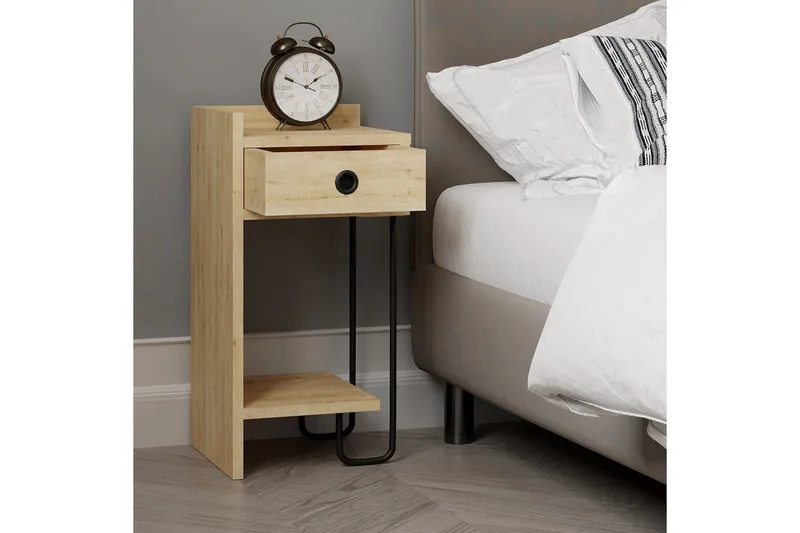 Sirius Sängbord 32x30 cm Ljusbrun - Hanah Home - Möbler - Bord & matgrupp - Avlastningsbord & sidobord - Sängbord & nattduksbord