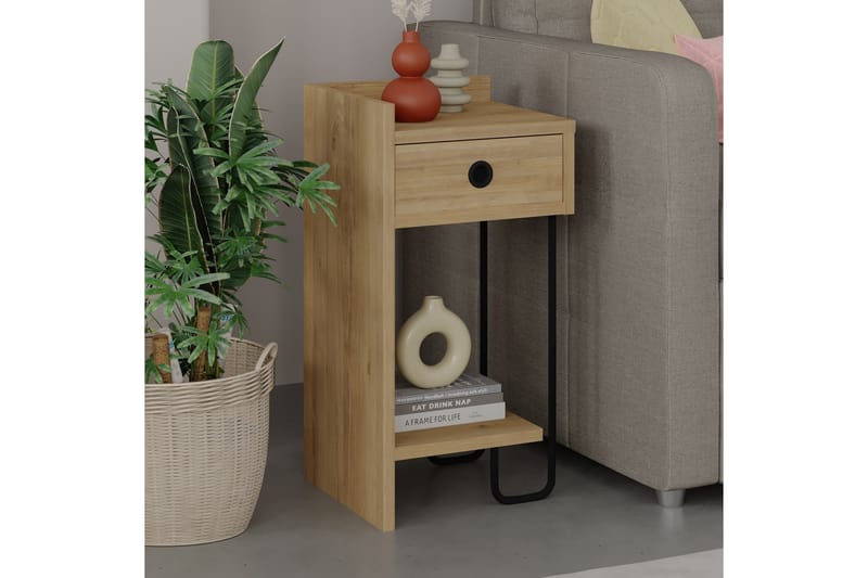 Sängbord Sirius 32x30 cm Ljusbrun - Hanah Home - Möbler - Bord & matgrupp - Avlastningsbord & sidobord - Sängbord & nattduksbord