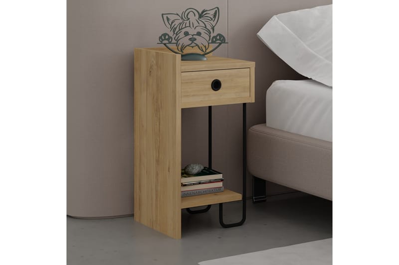 Sängbord Sirius 32x30 cm Ljusbrun - Hanah Home - Sängbord & nattduksbord