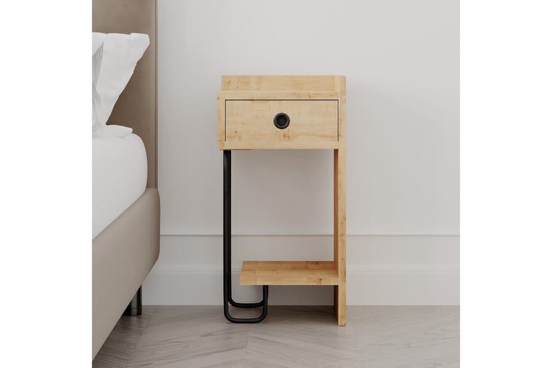 Sängbord Sirius 32x30 cm Ljusbrun - Hanah Home - Möbler - Bord & matgrupp - Avlastningsbord & sidobord - Sängbord & nattduksbord
