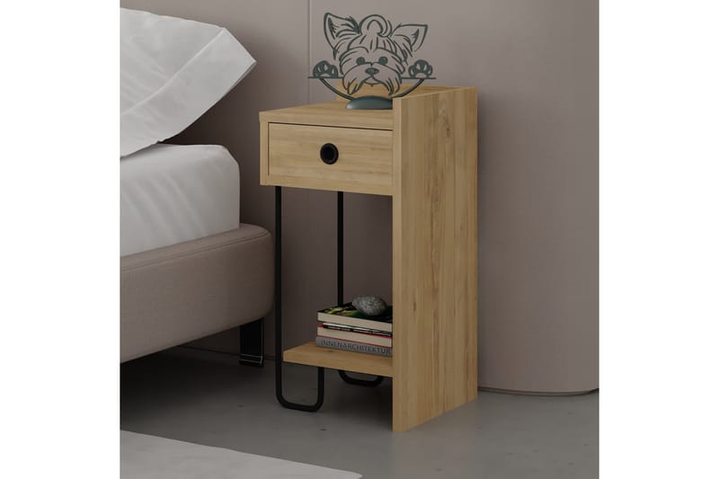 Sängbord Sirius 32x30 cm Ljusbrun - Hanah Home - Möbler - Bord & matgrupp - Avlastningsbord & sidobord - Sängbord & nattduksbord