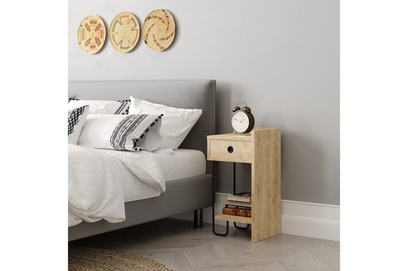 Sängbord Sirius 32x30 cm Ljusbrun - Hanah Home - Möbler - Bord & matgrupp - Avlastningsbord & sidobord - Sängbord & nattduksbord