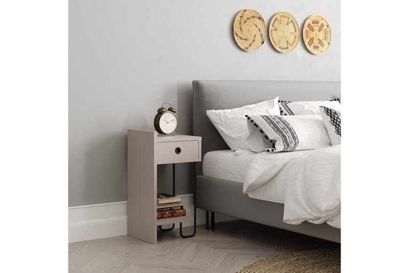 Sängbord Sirius 32x30 cm Ljusbrun - Hanah Home - Sängbord & nattduksbord