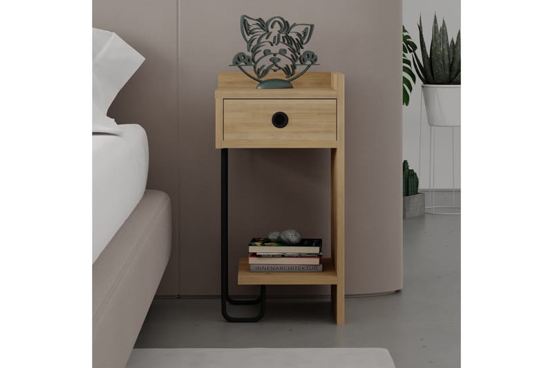 Sirius Sängbord 32x30 cm Ljusbrun - Hanah Home - Möbler - Bord & matgrupp - Avlastningsbord & sidobord - Sängbord & nattduksbord