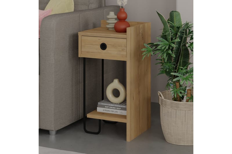 Sirius Sängbord 32x30 cm Ljusbrun - Hanah Home - Möbler - Bord & matgrupp - Avlastningsbord & sidobord - Sängbord & nattduksbord