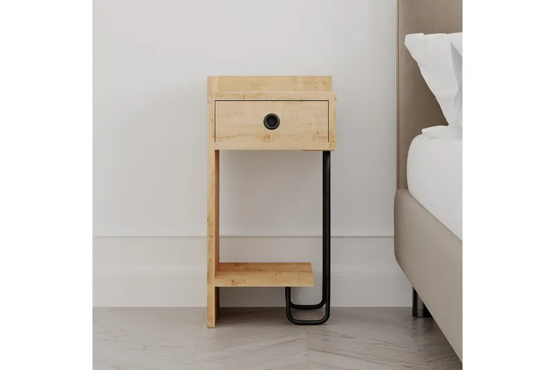 Sirius Sängbord 32x30 cm Ljusbrun - Hanah Home - Möbler - Bord & matgrupp - Avlastningsbord & sidobord - Sängbord & nattduksbord