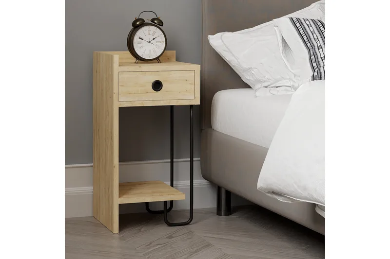 Sirius Sängbord 32x30 cm Ljusbrun - Hanah Home - Möbler - Bord & matgrupp - Avlastningsbord & sidobord - Sängbord & nattduksbord