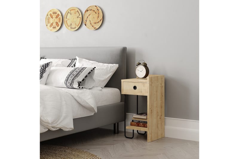 Sirius Sängbord 32x30 cm Ljusbrun - Hanah Home - Möbler - Bord & matgrupp - Avlastningsbord & sidobord - Sängbord & nattduksbord