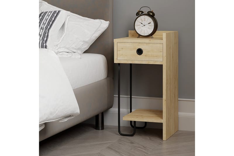 Sirius Sängbord 32x30 cm Ljusbrun - Hanah Home - Möbler - Bord & matgrupp - Avlastningsbord & sidobord - Sängbord & nattduksbord