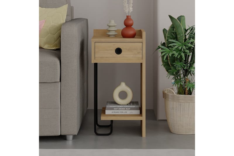 Sirius Sängbord 32x30 cm Ljusbrun - Hanah Home - Möbler - Bord & matgrupp - Avlastningsbord & sidobord - Sängbord & nattduksbord