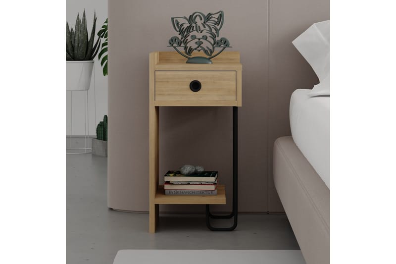 Sirius Sängbord 32x30 cm Ljusbrun - Hanah Home - Möbler - Bord & matgrupp - Avlastningsbord & sidobord - Sängbord & nattduksbord