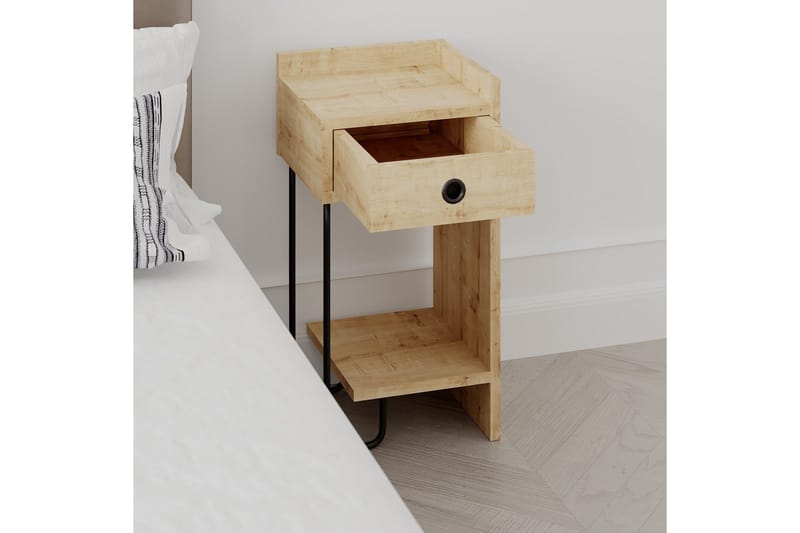 Sirius Sängbord 32x30 cm Ljusbrun - Hanah Home - Möbler - Bord & matgrupp - Avlastningsbord & sidobord - Sängbord & nattduksbord