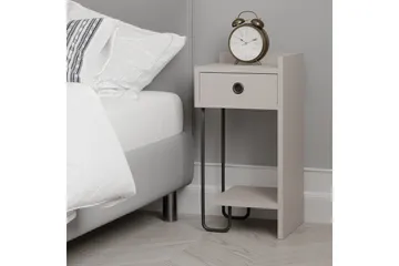 Sirius Sängbord 32x30 cm Ljusbrun - Hanah Home - Möbler - Bord & matgrupp - Avlastningsbord & sidobord - Sängbord & nattduksbord