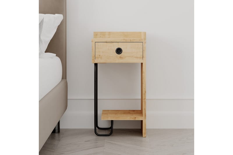 Sirius Sängbord 32x30 cm Ljusbrun - Hanah Home - Möbler - Bord & matgrupp - Avlastningsbord & sidobord - Sängbord & nattduksbord