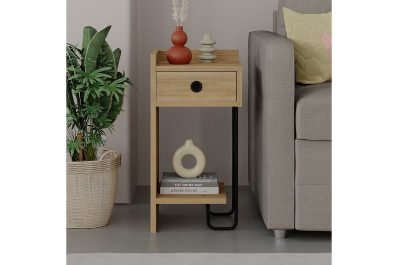 Sirius Sängbord 32x30 cm Ljusbrun - Hanah Home - Möbler - Bord & matgrupp - Avlastningsbord & sidobord - Sängbord & nattduksbord