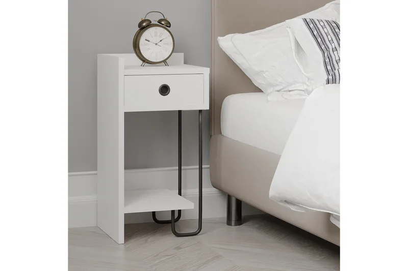 Sirius Sängbord 32x30 cm Vit - Hanah Home - Möbler - Bord & matgrupp - Avlastningsbord & sidobord - Sängbord & nattduksbord