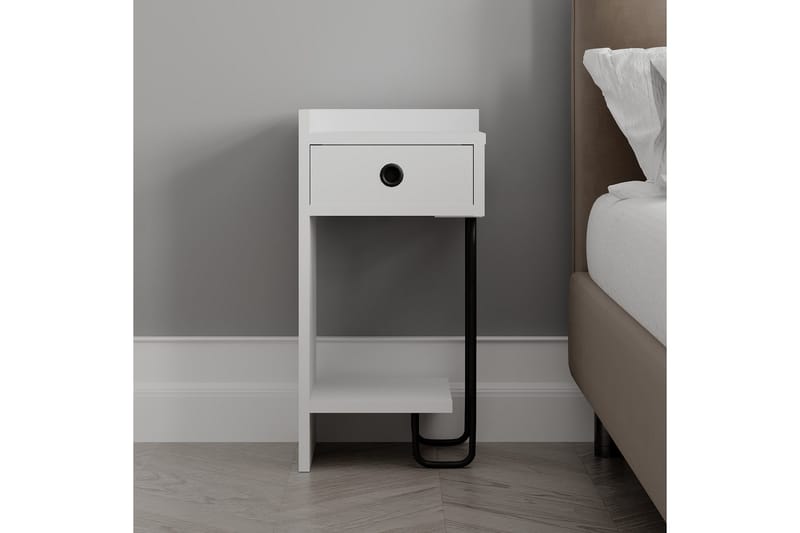 Sirius Sängbord 32x30 cm Vit - Hanah Home - Möbler - Bord & matgrupp - Avlastningsbord & sidobord - Sängbord & nattduksbord