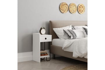 Sängbord Sirius 32x30 cm Vit - Hanah Home - Möbler - Bord & matgrupp - Avlastningsbord & sidobord - Sängbord & nattduksbord