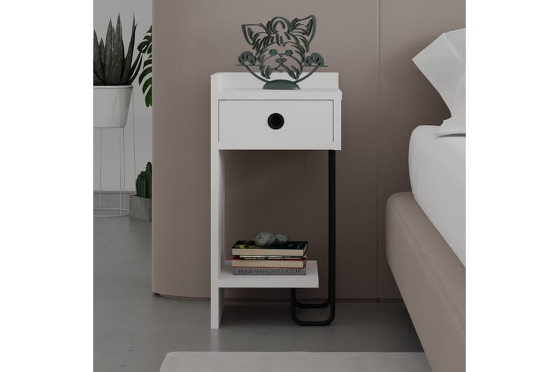 Sängbord Sirius 32x30 cm Vit - Hanah Home - Möbler - Bord & matgrupp - Avlastningsbord & sidobord - Sängbord & nattduksbord