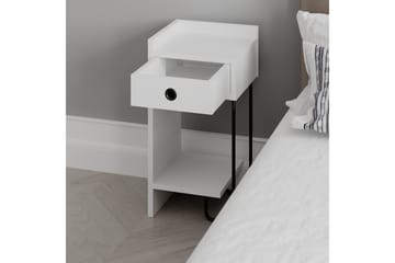 Sängbord Sirius 32x30 cm Vit - Hanah Home - Möbler - Bord & matgrupp - Avlastningsbord & sidobord - Sängbord & nattduksbord