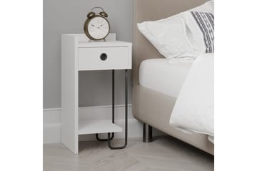 Sängbord Sirius 32x30 cm Vit - Hanah Home - Möbler - Bord & matgrupp - Avlastningsbord & sidobord - Sängbord & nattduksbord