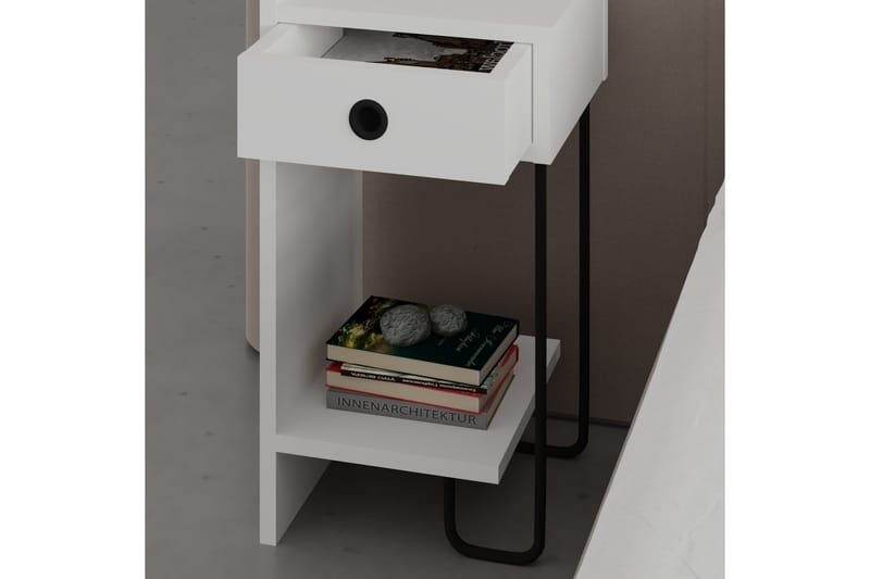 Sirius Sängbord 32x30 cm Vit - Hanah Home - Möbler - Bord & matgrupp - Avlastningsbord & sidobord - Sängbord & nattduksbord