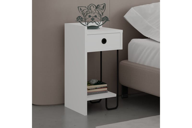 Sirius Sängbord 32x30 cm Vit - Hanah Home - Möbler - Bord & matgrupp - Avlastningsbord & sidobord - Sängbord & nattduksbord