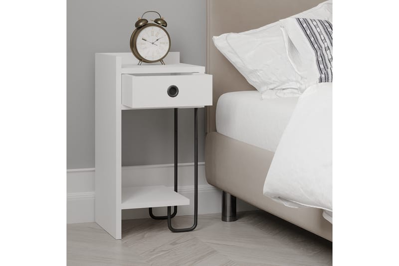 Sirius Sängbord 32x30 cm Vit - Hanah Home - Möbler - Bord & matgrupp - Avlastningsbord & sidobord - Sängbord & nattduksbord