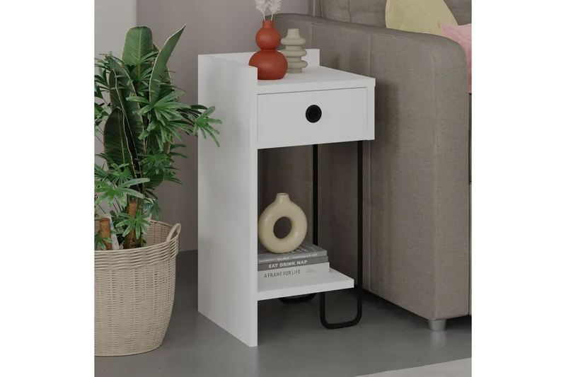 Sirius Sängbord 32x30 cm Vit - Hanah Home - Möbler - Bord & matgrupp - Avlastningsbord & sidobord - Sängbord & nattduksbord