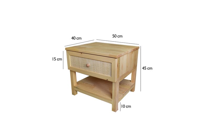 Sängbord Spar 50x40 cm Brun - Hanah Home - Sängbord & nattduksbord