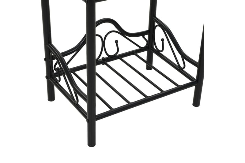 Sängbord stål och härdat glas 45x30,5x60 cm svart - Svart - Sängbord & nattduksbord