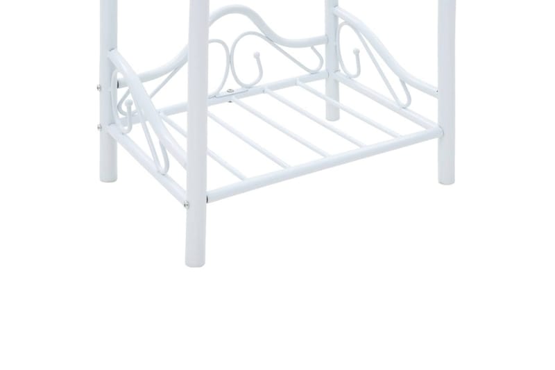 Sängbord stål och härdat glas 45x30,5x60 cm vit - Vit - Sängbord & nattduksbord