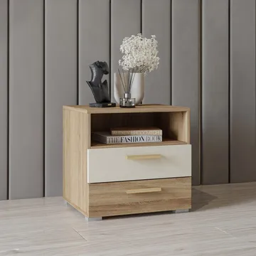 Sängbord Vertina med 2 Lådor - Möbler - Bord & matgrupp - Avlastningsbord & sidobord - Sängbord & nattduksbord