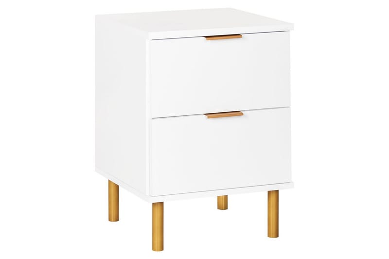 Sängbord Walpole Vitt, guld - Vitt, guld - Möbler - Bord & matgrupp - Avlastningsbord & sidobord - Sängbord & nattduksbord