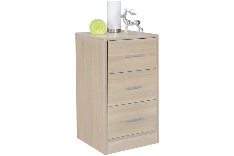 Sängbord Wohnling för resårbotten, 68 cm hög och 3 lådor i modern design Sonoma - Sonoma - Möbler - Bord & matgrupp - Avlastningsbord & sidobord - Sängbord & nattduksbord
