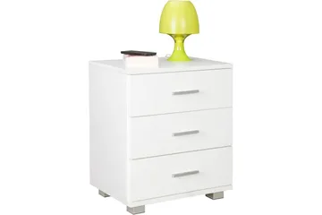 Sängbord Wohnling Klassisk Tillverkad av Spånskiva med 3 Lådor - Möbler - Bord & matgrupp - Avlastningsbord & sidobord - Sängbord & nattduksbord