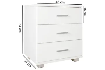 Sängbord Wohnling Klassisk Tillverkad av Spånskiva med 3 Lådor - Möbler - Bord & matgrupp - Avlastningsbord & sidobord - Sängbord & nattduksbord