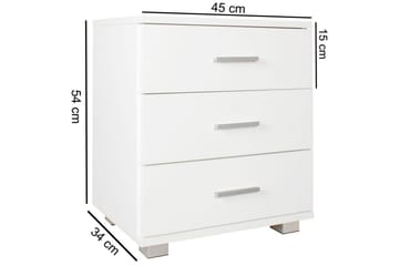 Sängbord Wohnling Klassisk Tillverkad av Spånskiva med 3 Lådor - Möbler - Bord & matgrupp - Avlastningsbord & sidobord - Sängbord & nattduksbord