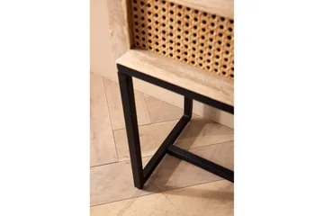 Sängbord Wohnling Massivt Mangoträ med 1 Låda med Wienerflätning I En Industriell Stil - Möbler - Bord & matgrupp - Avlastningsbord & sidobord - Sängbord & nattduksbord