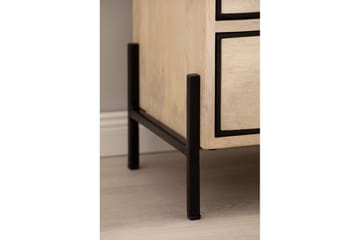 Sängbord Wohnling Massivt Mangoträ med 2 Lådor Ett Förvaringsfack - Möbler - Bord & matgrupp - Avlastningsbord & sidobord - Sängbord & nattduksbord