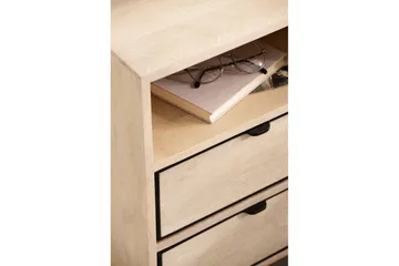 Sängbord Wohnling Massivt Mangoträ med 2 Lådor Ett Förvaringsfack - Möbler - Bord & matgrupp - Avlastningsbord & sidobord - Sängbord & nattduksbord