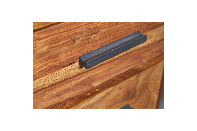 Sängbord Wohnling Massivt trä för kontinentalsängar med 2 lådor förvaringshylla lantlig stil - Möbler - Bord & matgrupp - Avlastningsbord & sidobord - Sängbord & nattduksbord