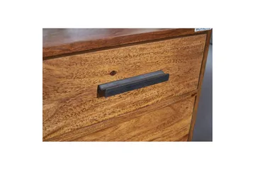 Sängbord Wohnling Massivt trä för kontinentalsängar med 3 lådor 1 dörr lantlig stil - Möbler - Bord & matgrupp - Avlastningsbord & sidobord - Sängbord & nattduksbord