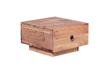 Sängbord Wohnling Massivt trä med låda och elegant handtag i låg design i lantlig stil Akacia - Akacia - Möbler - Bord & matgrupp - Avlastningsbord & sidobord - Sängbord & nattduksbord
