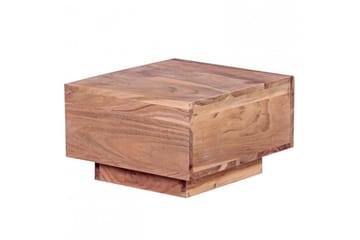 Sängbord Wohnling Massivt trä med låda och elegant handtag i låg design i lantlig stil Akacia - Akacia - Möbler - Bord & matgrupp - Avlastningsbord & sidobord - Sängbord & nattduksbord