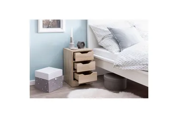 Sängbord Wohnling med 3 lådor i en enkel, modern design för boxspring-säng Sonoma - Sonoma - Möbler - Bord & matgrupp - Avlastningsbord & sidobord - Sängbord & nattduksbord