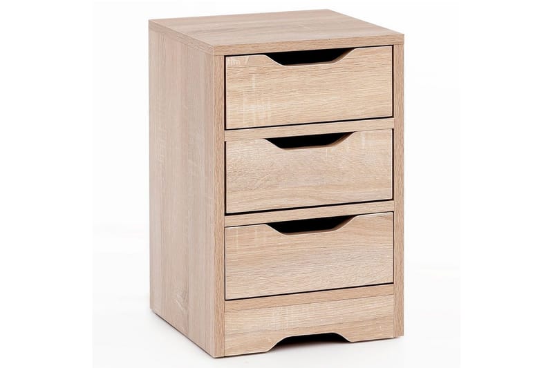 Sängbord Wohnling med 3 lådor i en enkel, modern design för boxspring-säng Sonoma - Sonoma - Möbler - Bord & matgrupp - Avlastningsbord & sidobord - Sängbord & nattduksbord