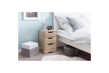 Sängbord Wohnling med 3 lådor i en enkel, modern design för boxspring-säng Sonoma - Sonoma - Möbler - Bord & matgrupp - Avlastningsbord & sidobord - Sängbord & nattduksbord