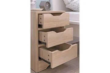Sängbord Wohnling med 3 lådor i en enkel, modern design för boxspring-säng Sonoma - Sonoma - Möbler - Bord & matgrupp - Avlastningsbord & sidobord - Sängbord & nattduksbord